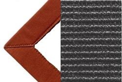 Sisal sort 009 tæppe med kantbånd i bricked farve